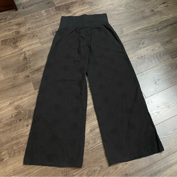 Vintage Hard Tail wide leg pants fold over waist lined 100 cotton embossed print - Picture 2 of 11